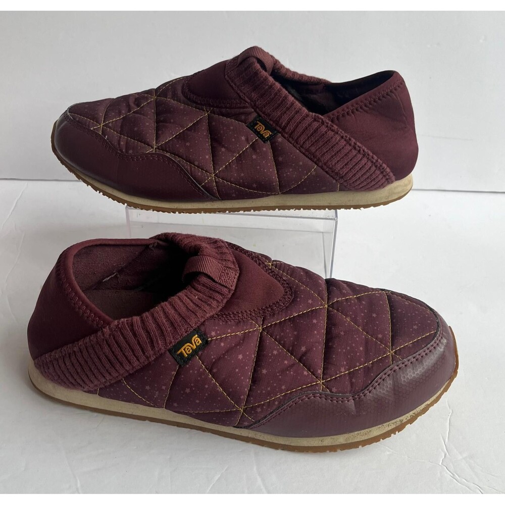 Teva Ember Moc Women's Quilted Slip On Shoes Burgundy US 10